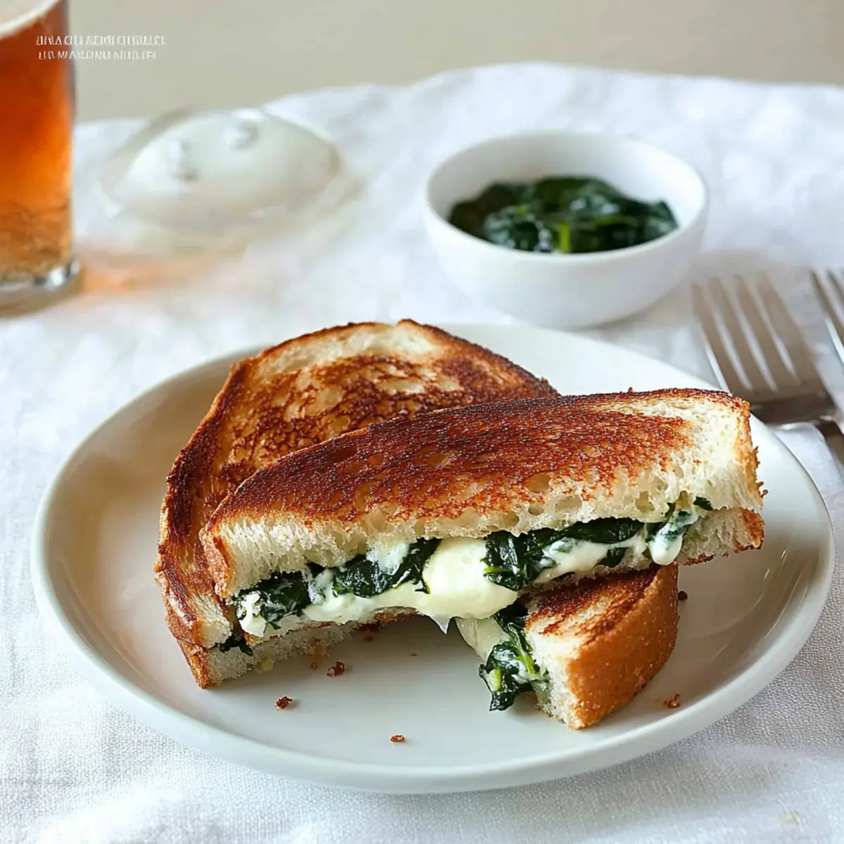Spinach-Mozzarella Grilled Cheese