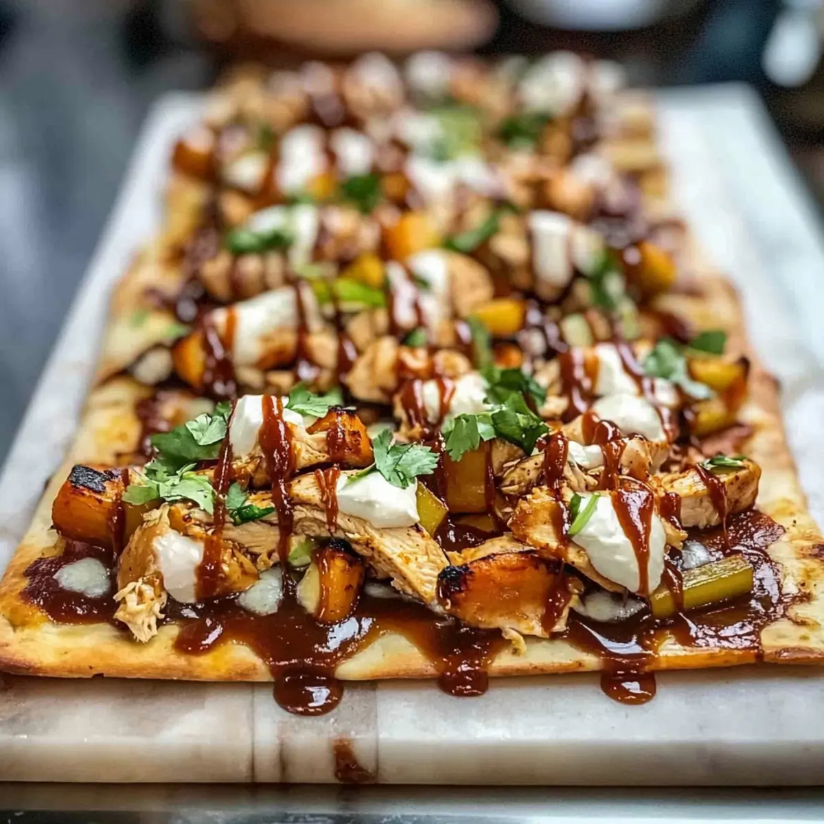 High Protein BBQ Chicken Flatbread