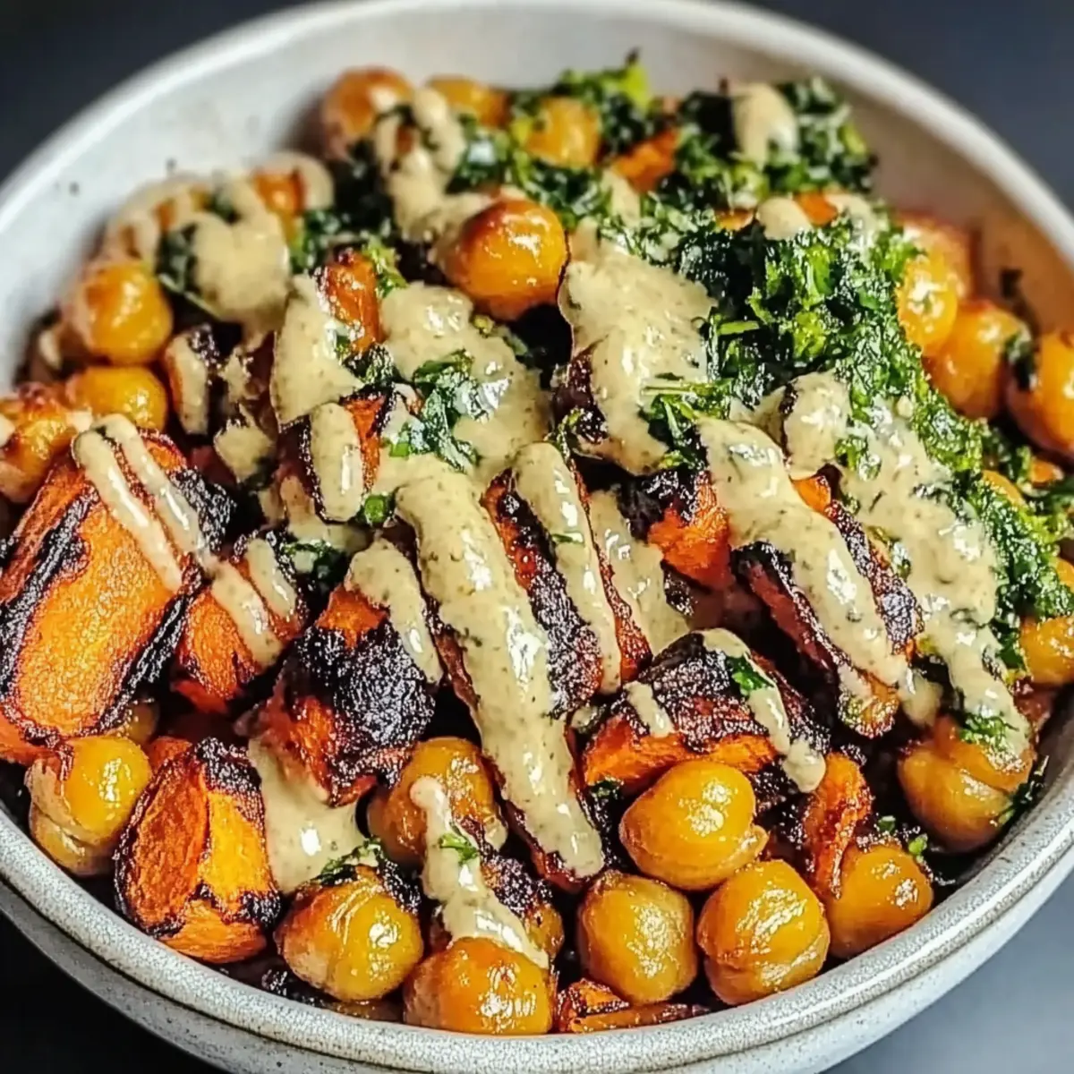One-Pan Roasted Carrot and Chickpea Bowl