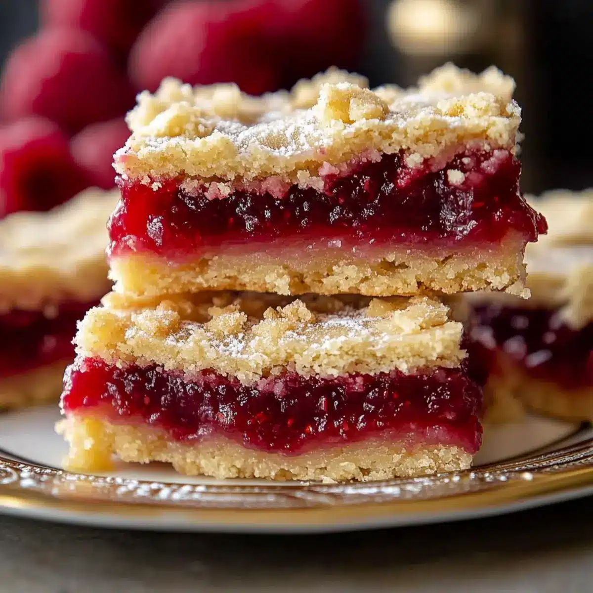 Raspberry Almond Shortbread Bars