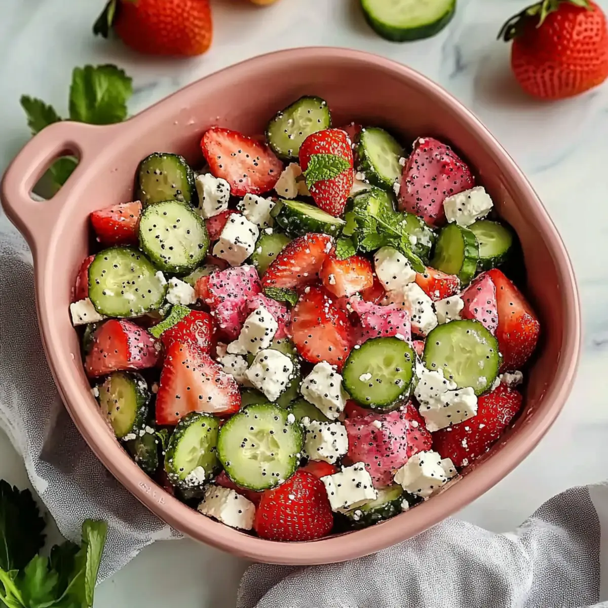 Strawberry Cucumber Salad with Feta