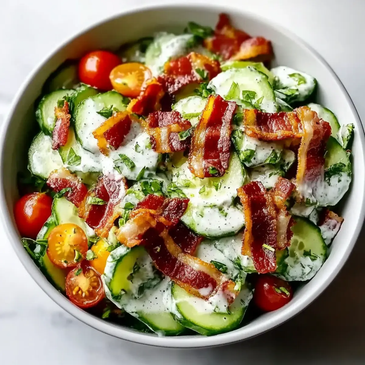 Cucumber Bacon Ranch Salad: A Crunchy BBQ Favorite