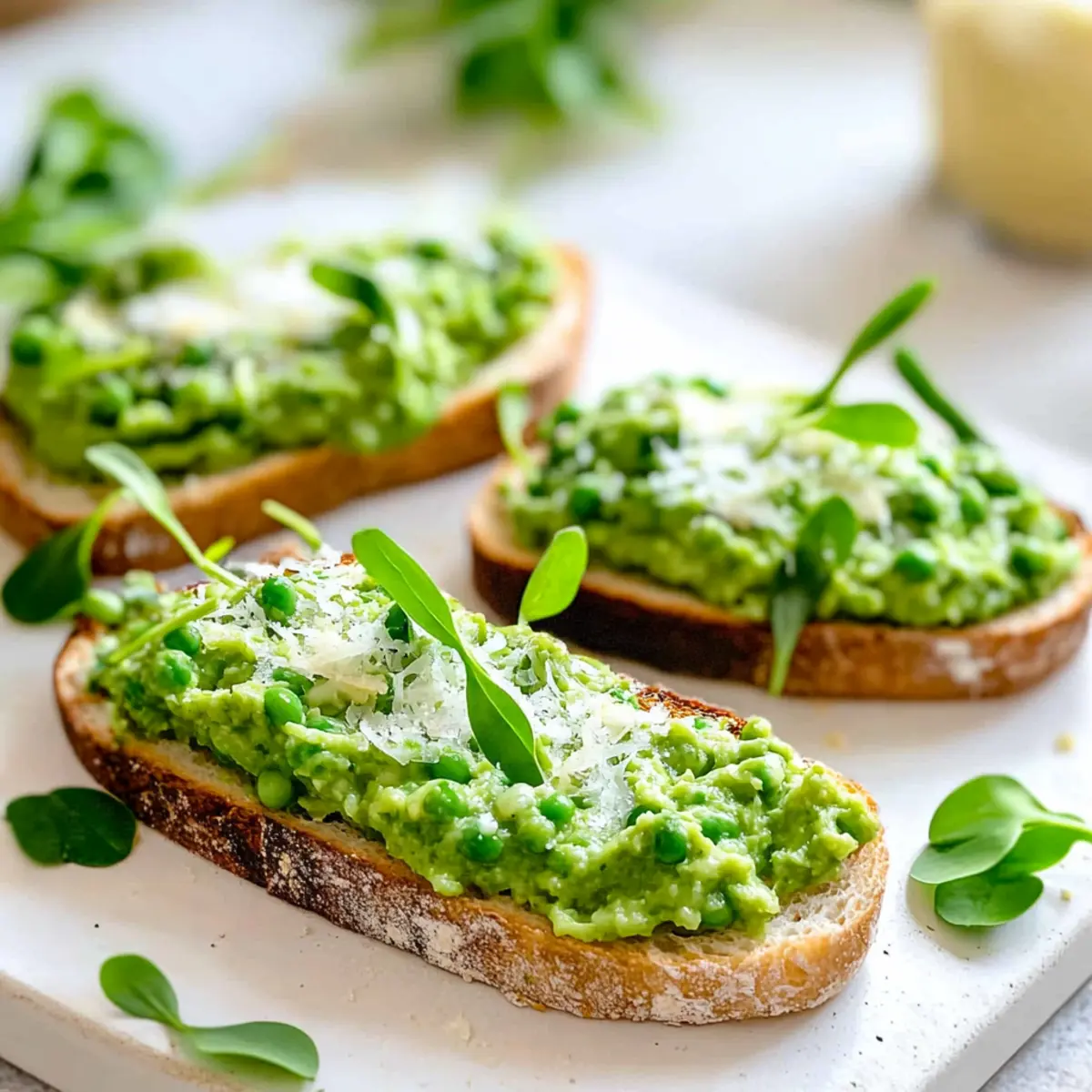 Pea Bruschetta