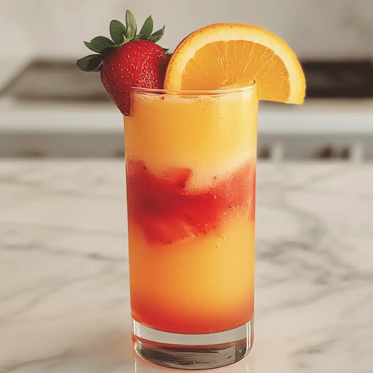 Strawberry Sunrise Mocktail