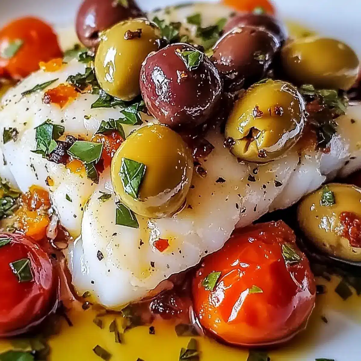 Mediterranean Baked Cod with Olives