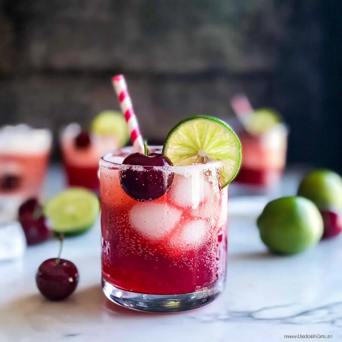 Honey Sweetened Fresh Cherry Limeade