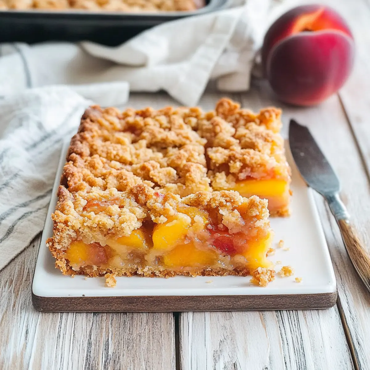 Peaches and Cream Crumble Bars