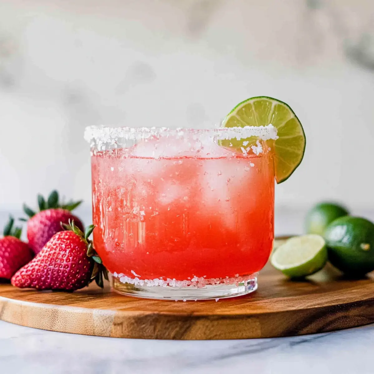 Strawberry Lime Mocktail Margarita