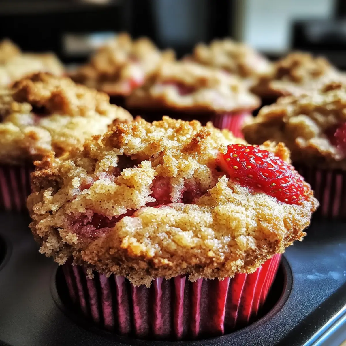 Strawberry Banana Crumb Muffins