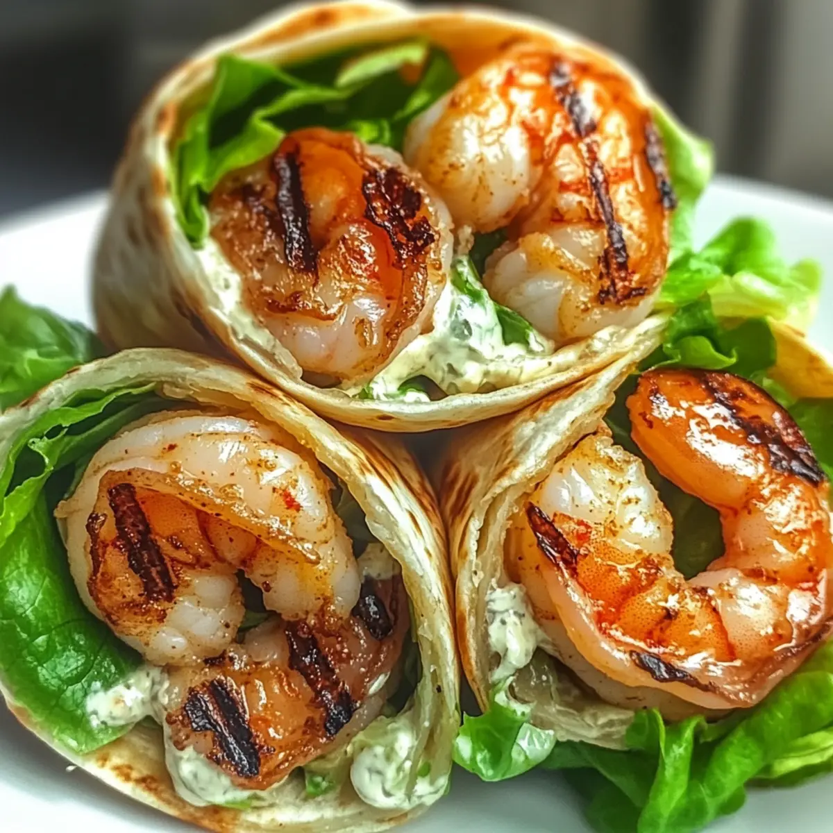 Grilled Shrimp Caesar Wraps