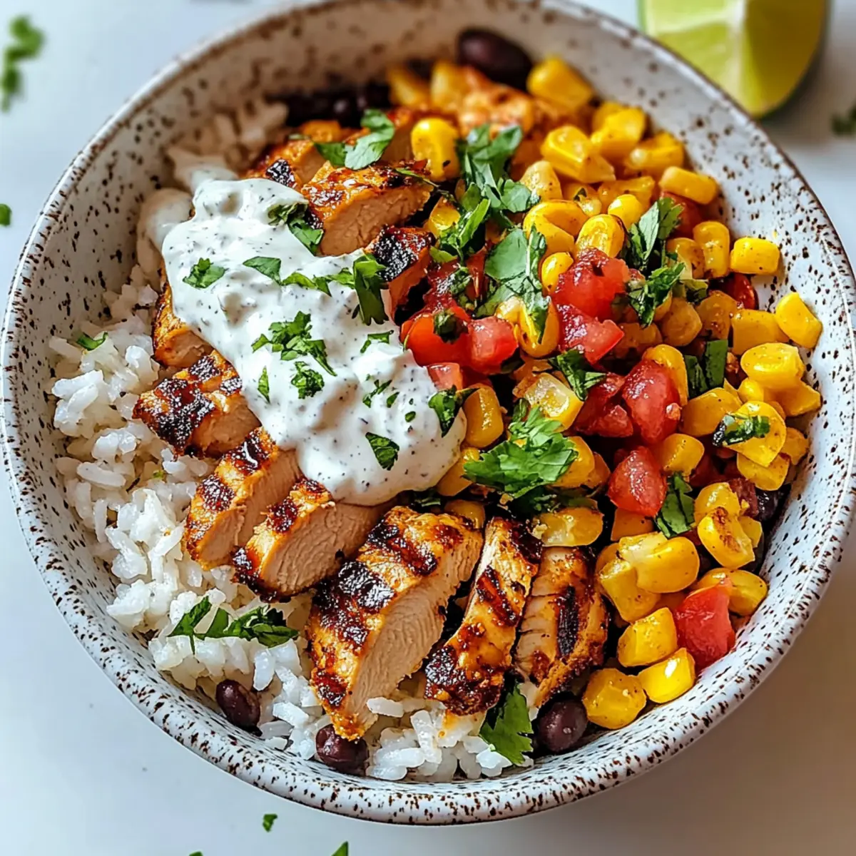 Street Corn Chicken Rice Bowl
