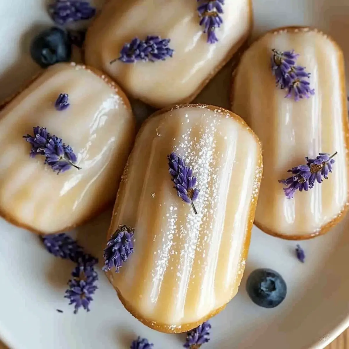 Blueberry Lavender Vegan Madeleines