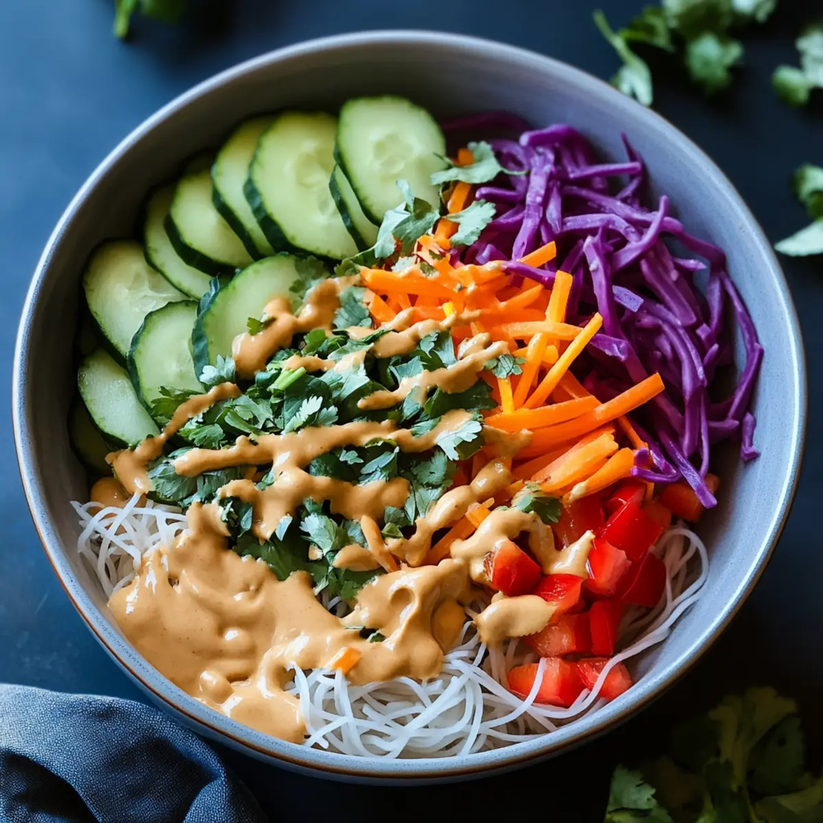 Spring Roll Salad with Peanut Sauce