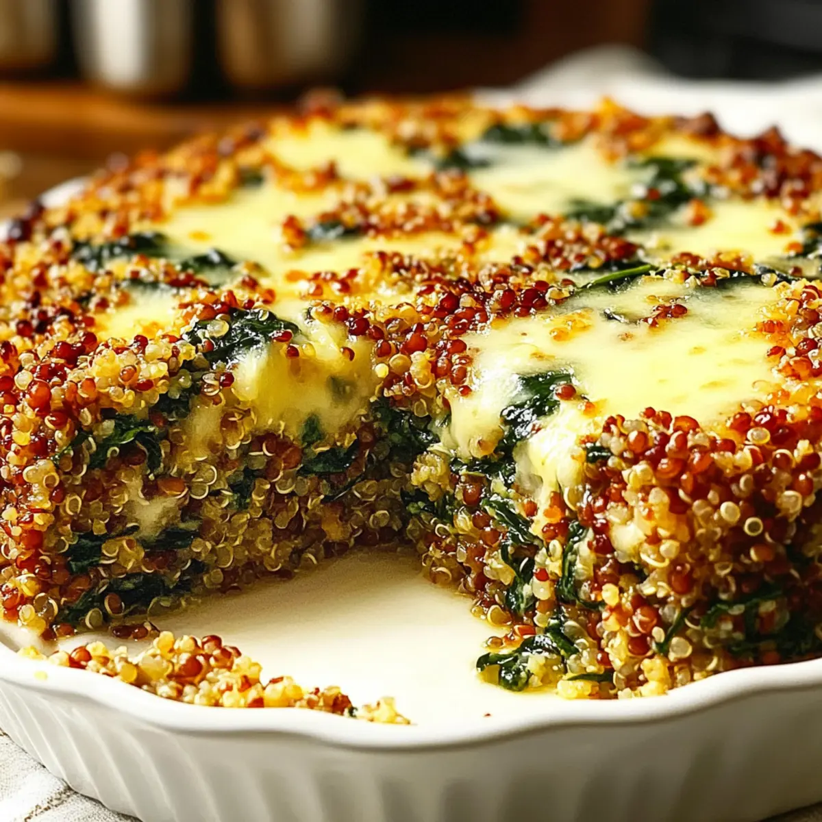Quinoa Lentil Spinach Bake