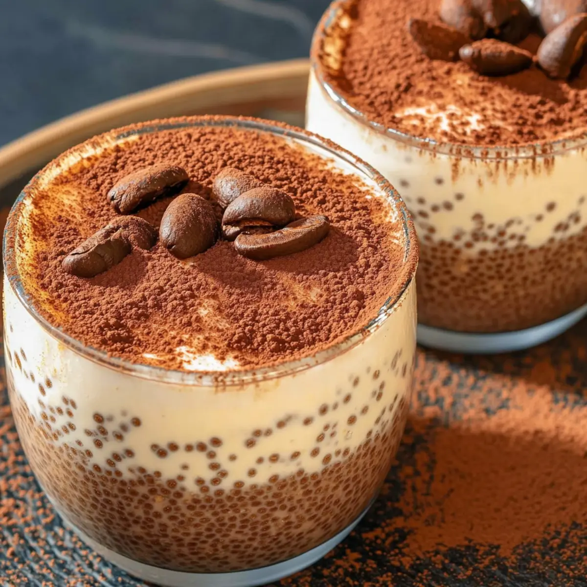 Tiramisu Chia Pudding With Greek Yogurt