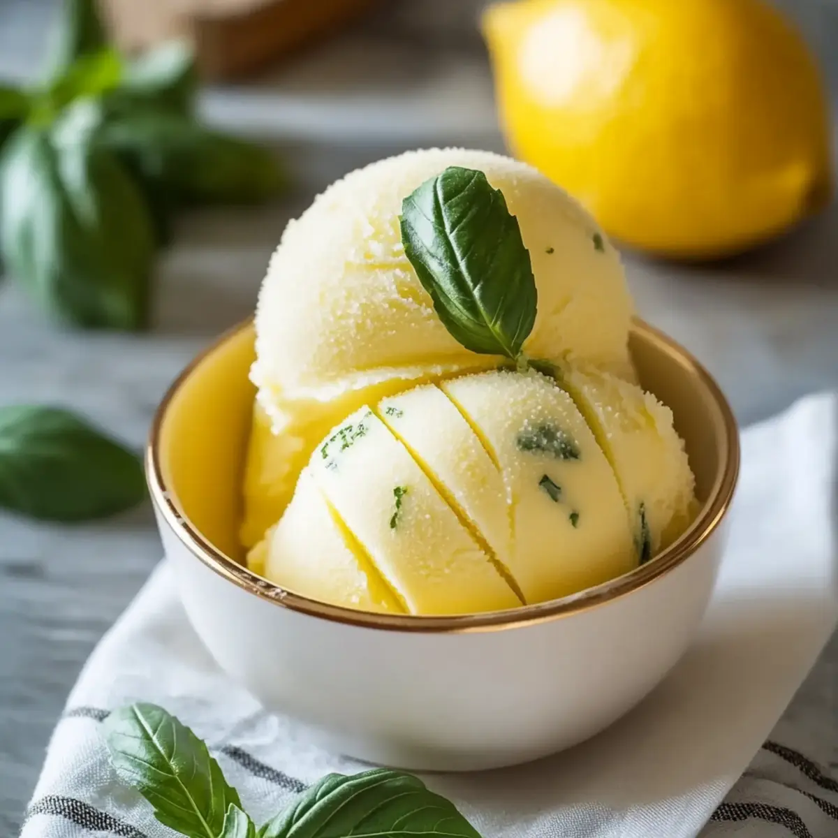 Lemon Basil Sorbet
