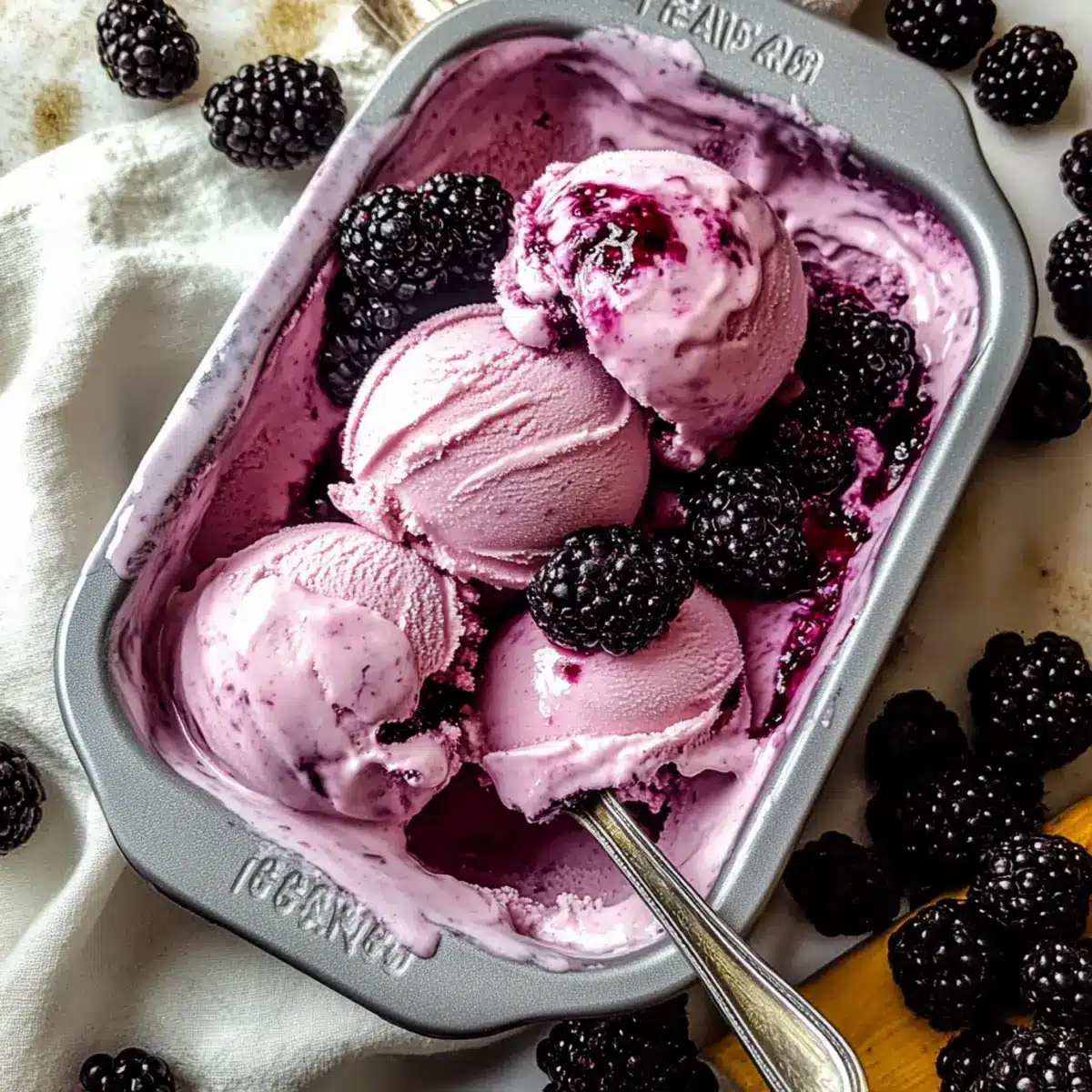 Fresh Blackberry Ice Cream