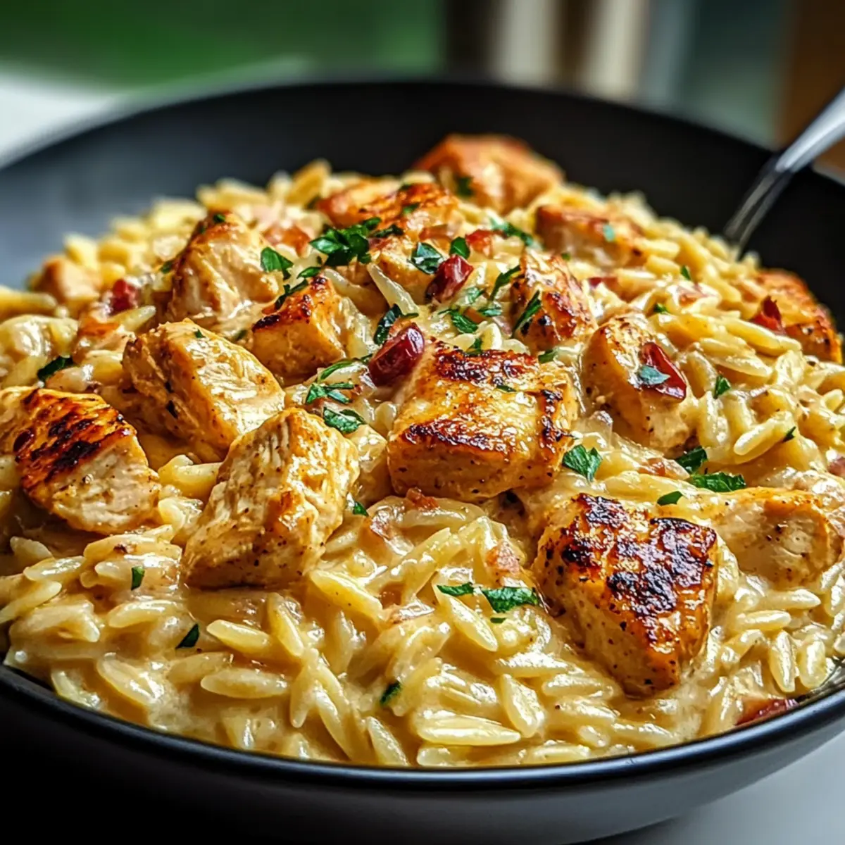 Cajun Chicken Alfredo Orzo