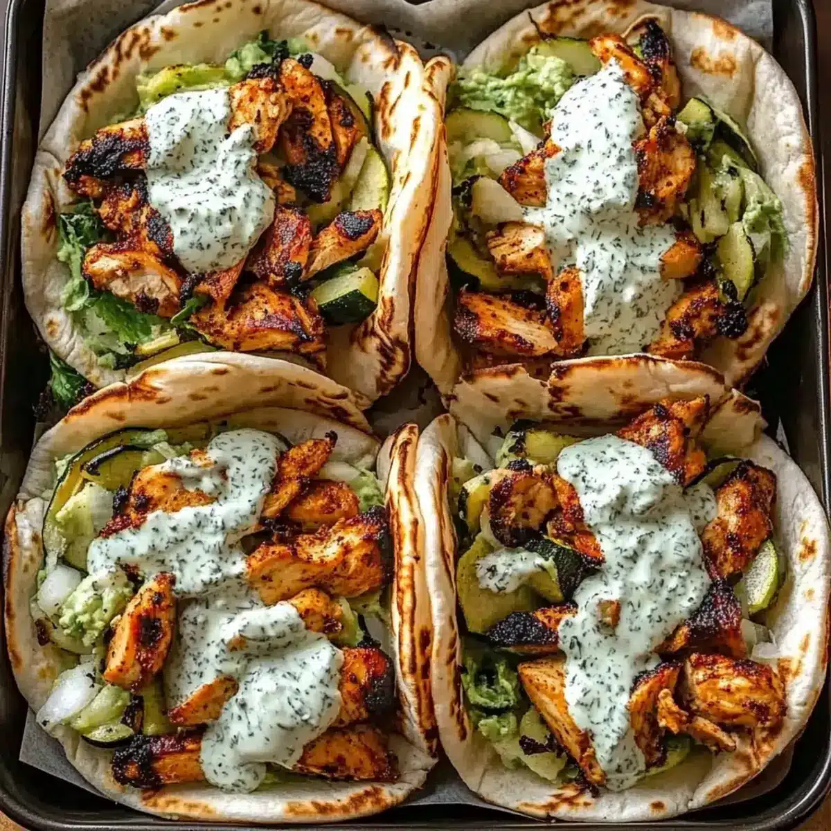 Sheet Pan Chicken Pitas with Herby Ranch
