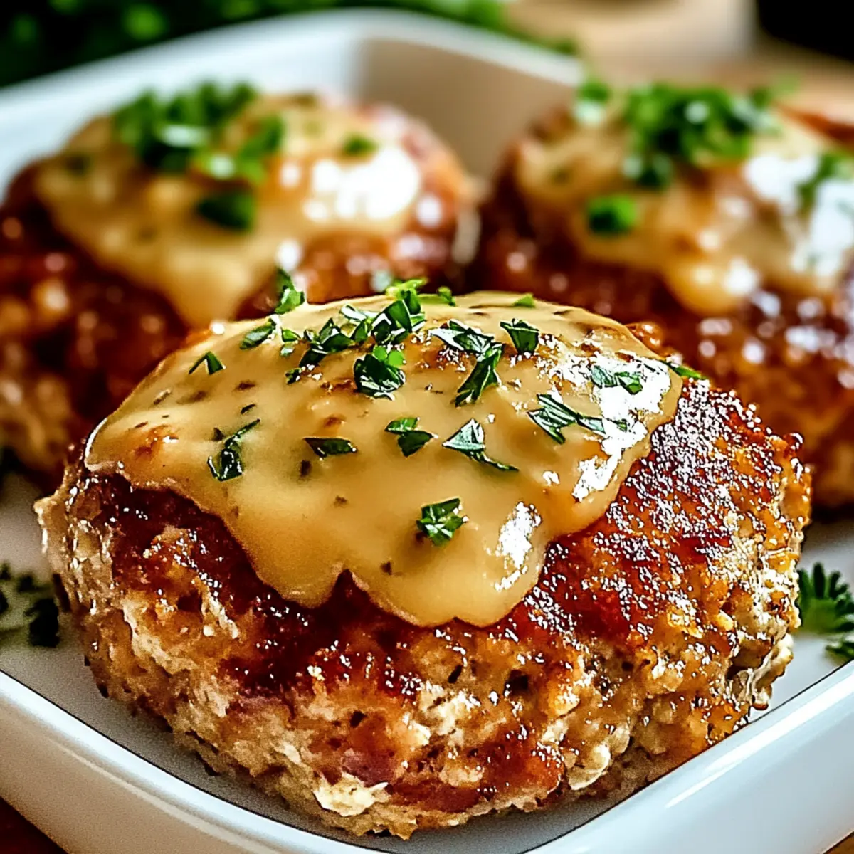 Garlic Parmesan Chicken Meatloaves