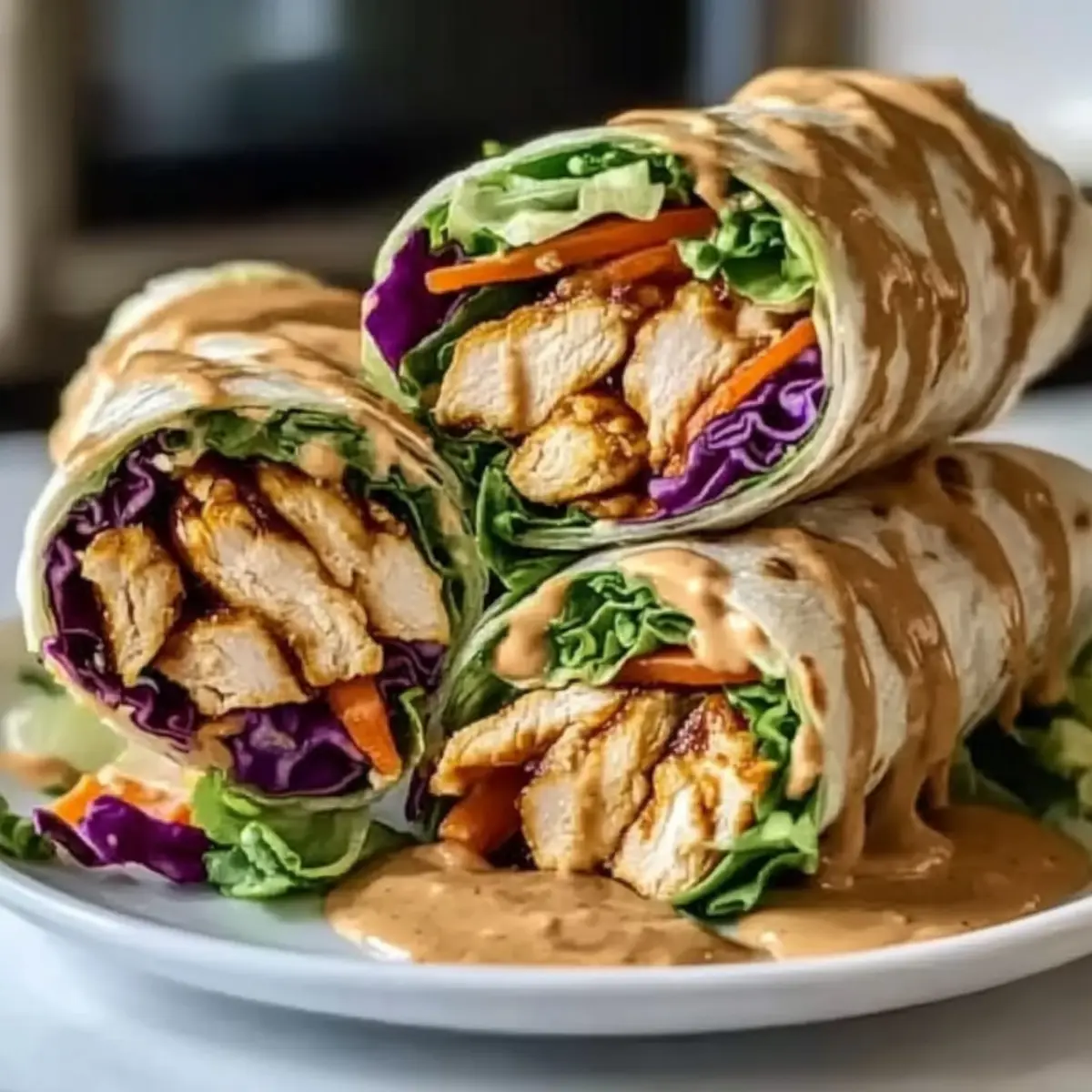 Thai Peanut Chicken Wraps
