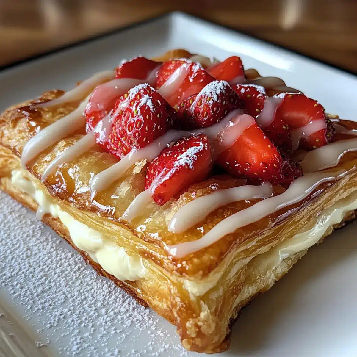 Strawberry Cream Cheese Danish with Flaky Puff Pastry