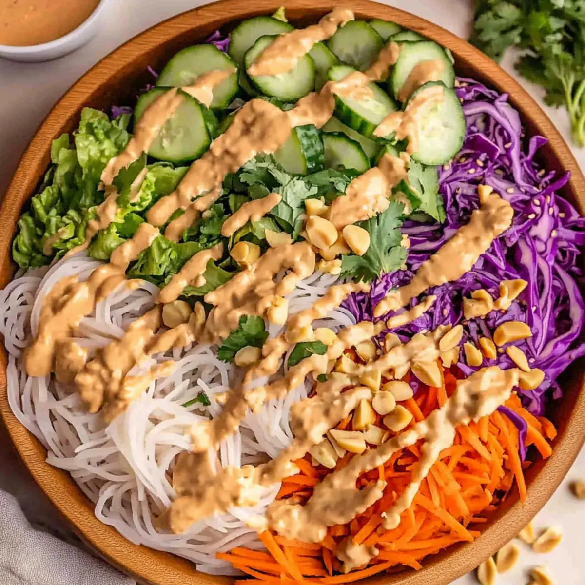 Spring Roll Salad with Peanut Sauce