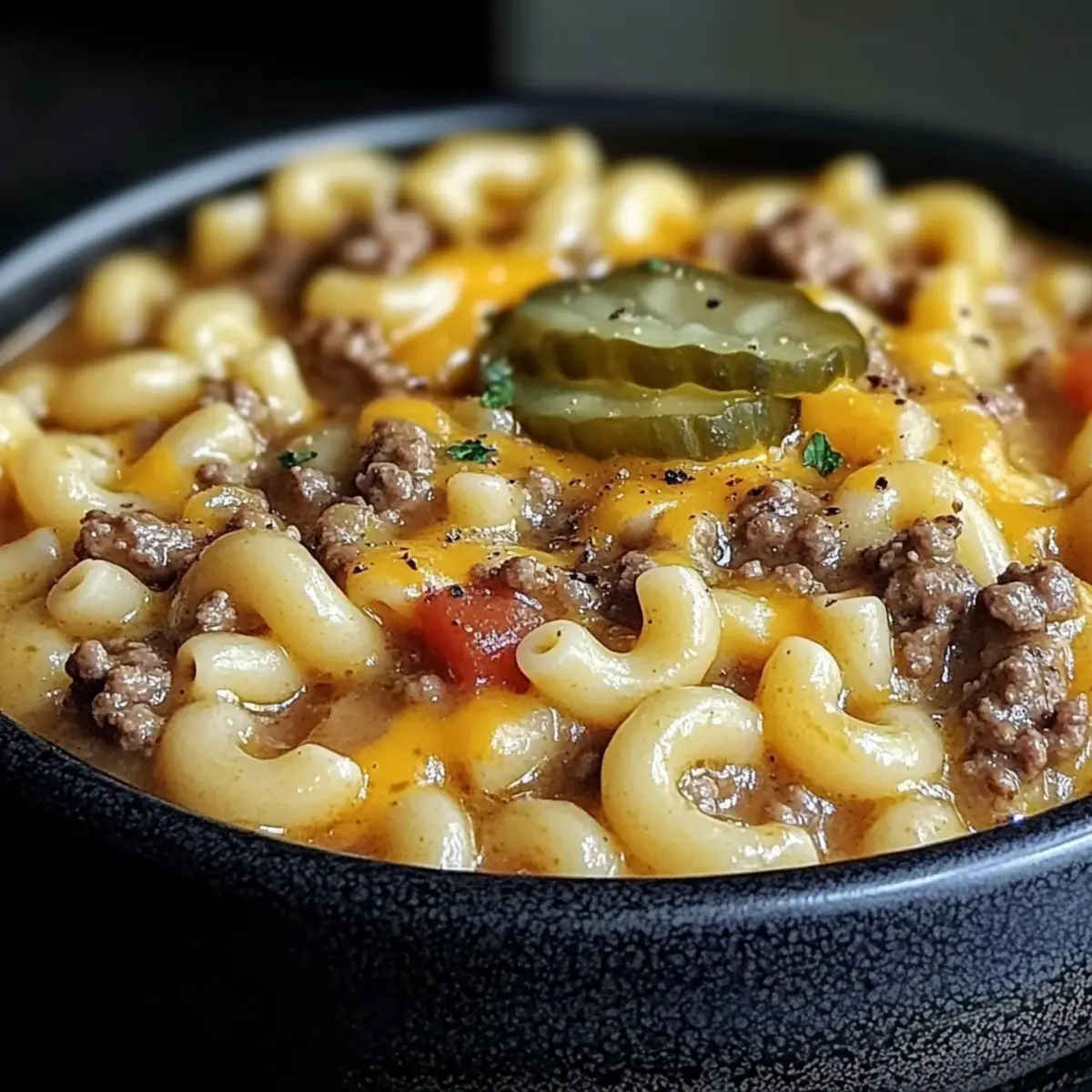 Cheeseburger Macaroni Soup