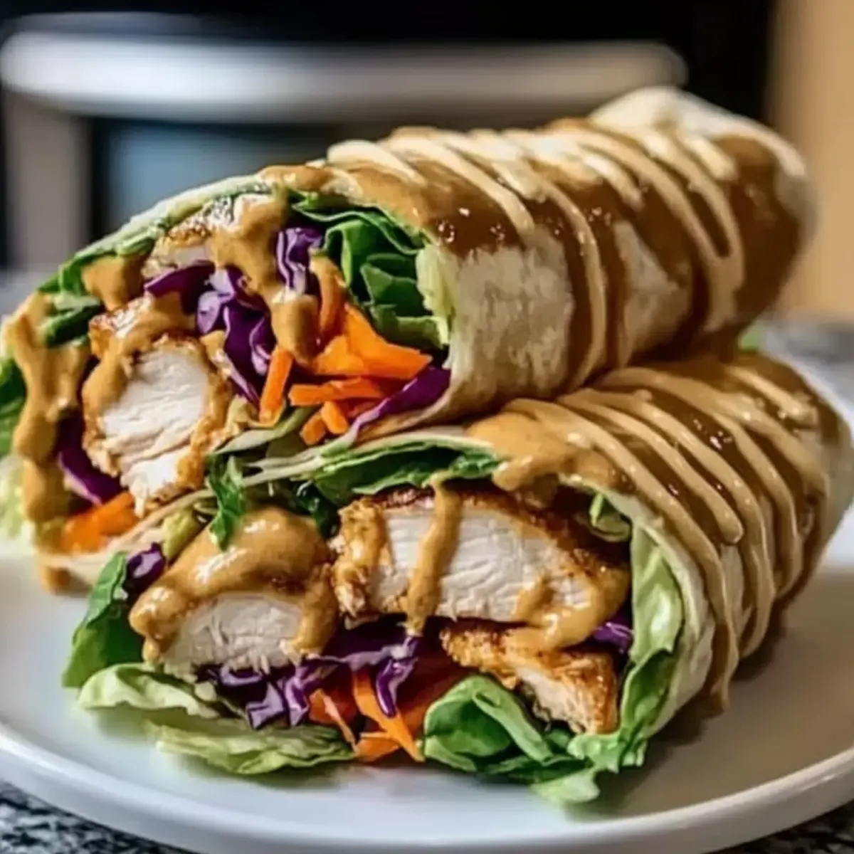 Thai Peanut Chicken Wraps