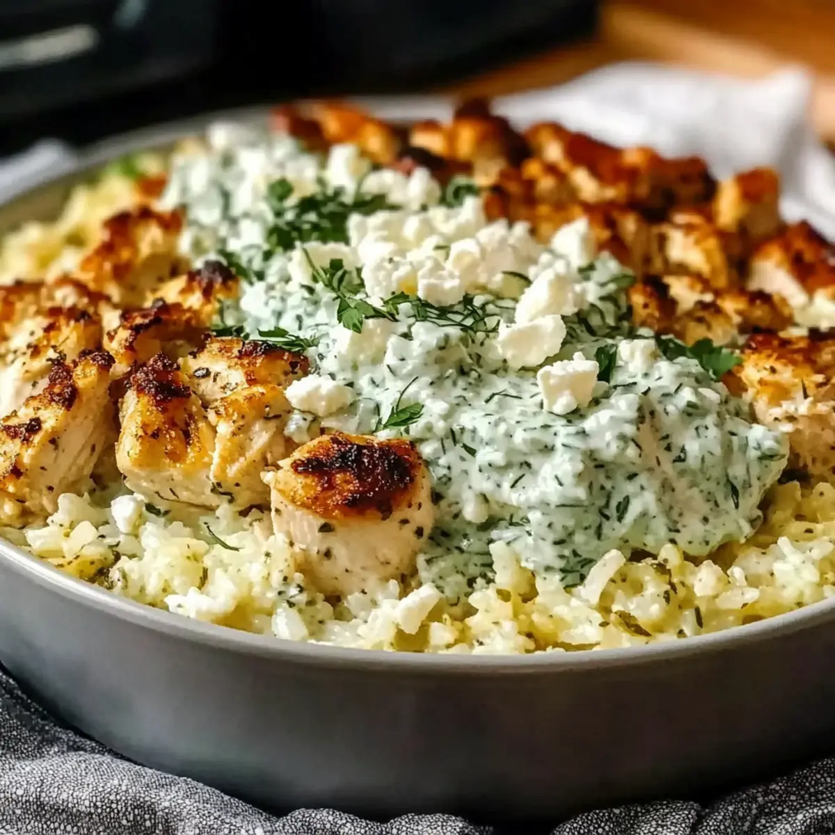 Dump and Bake Chicken Tzatziki Casserole