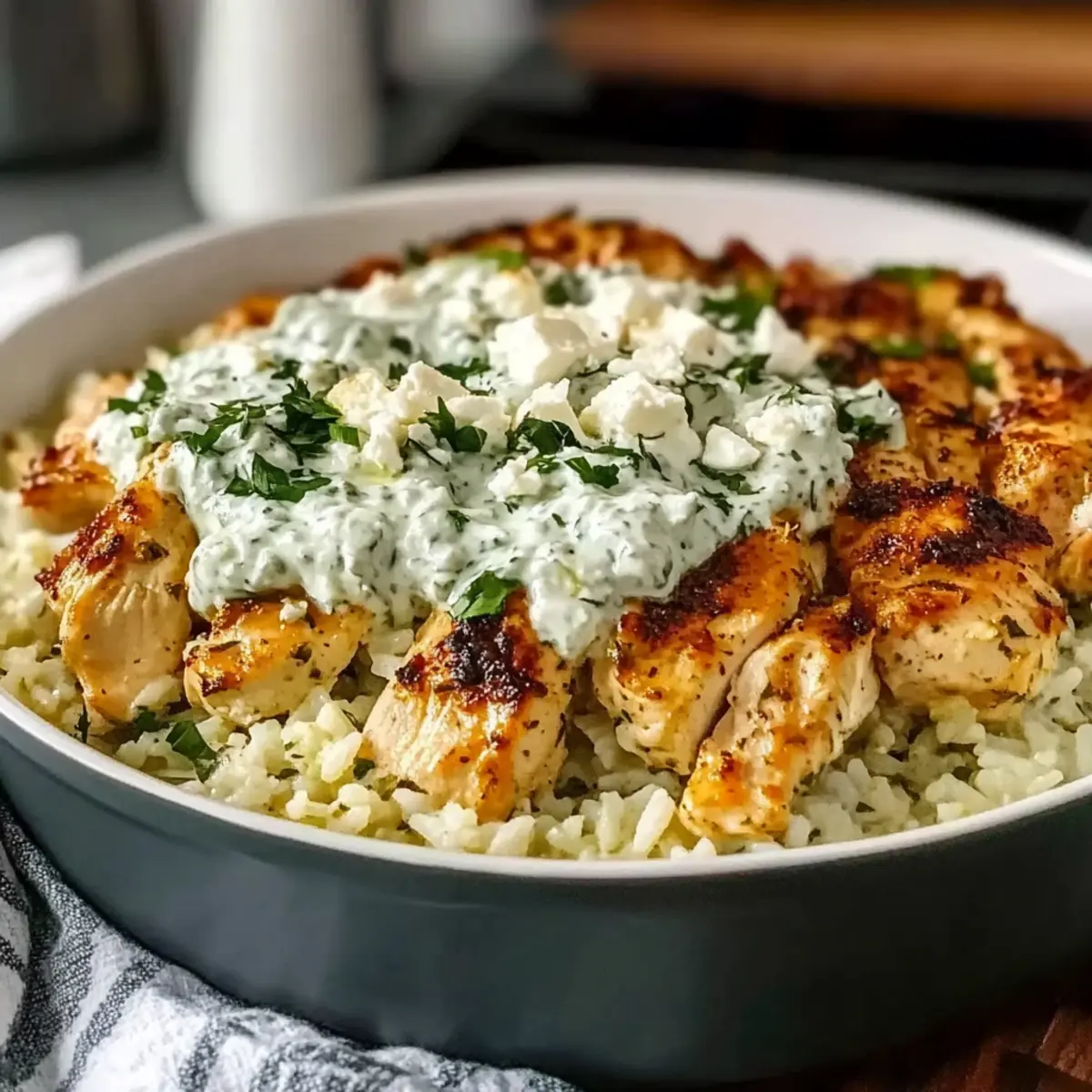Dump and Bake Chicken Tzatziki Casserole