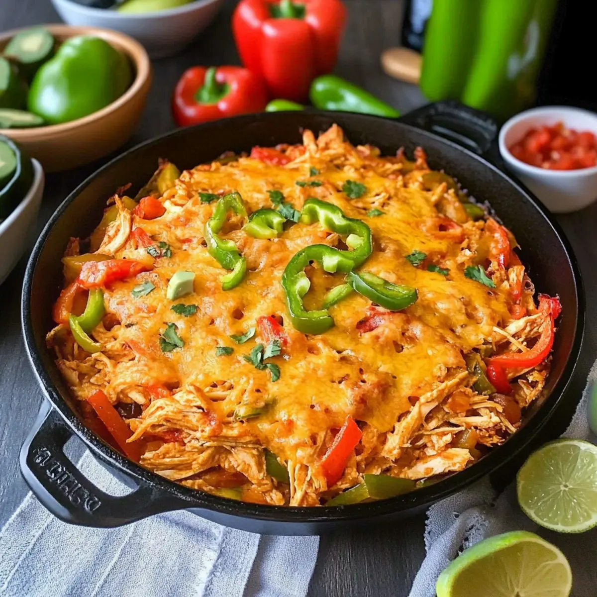 Cheesy Chicken Fajita Casserole