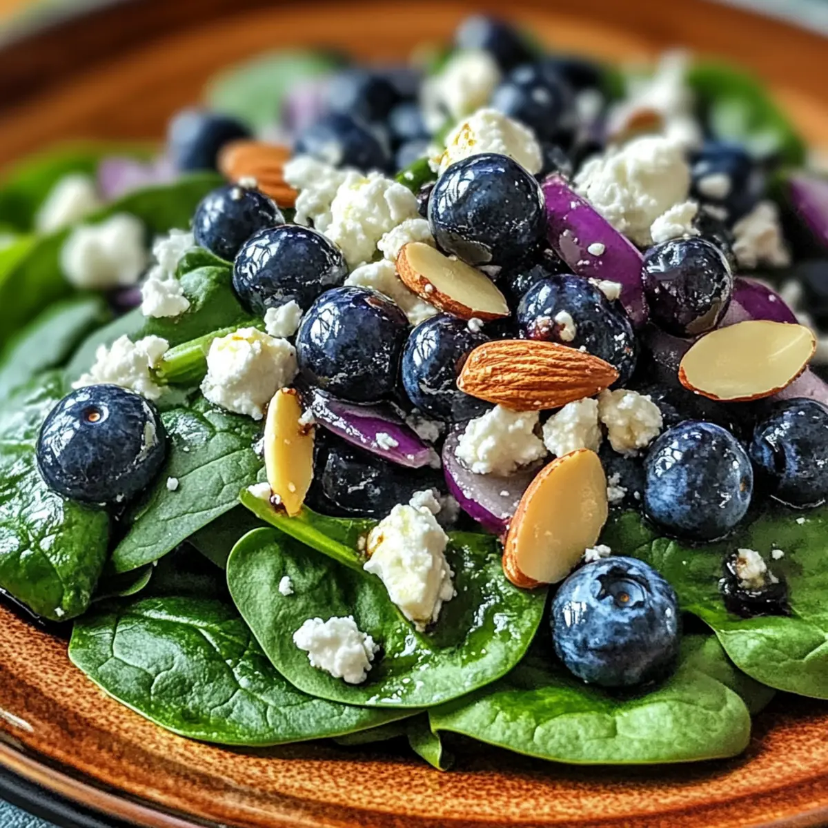 Blueberry Spinach Salad with Honey Balsamic Dressing