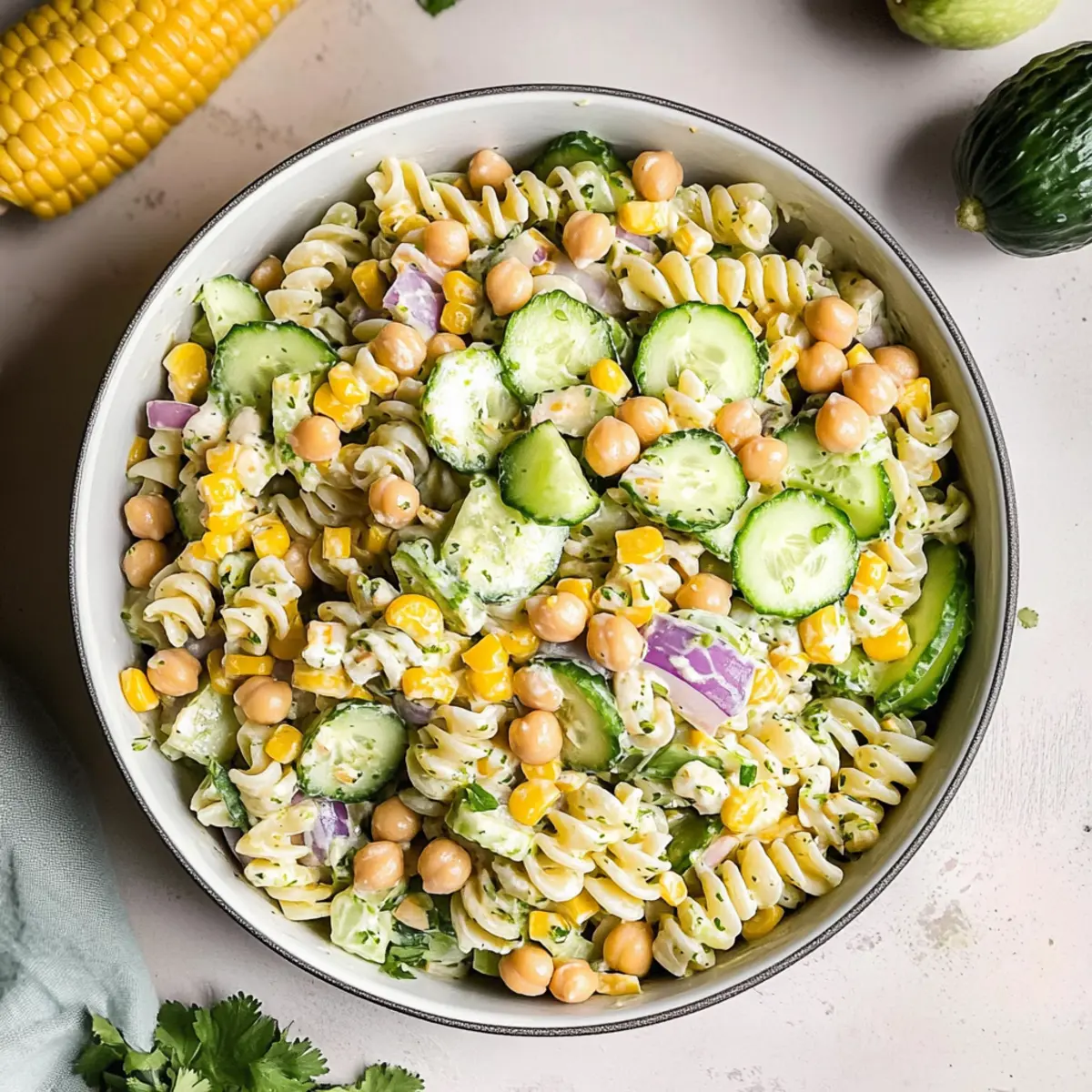 Fresh & Healthy Cilantro Lime Pasta Salad