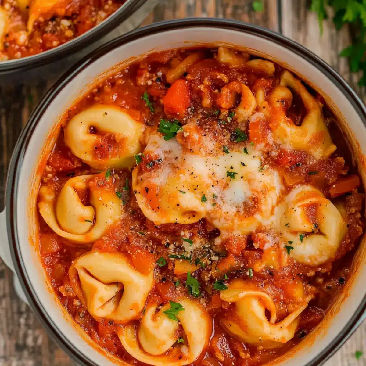 Cheesy Crockpot Tortellini
