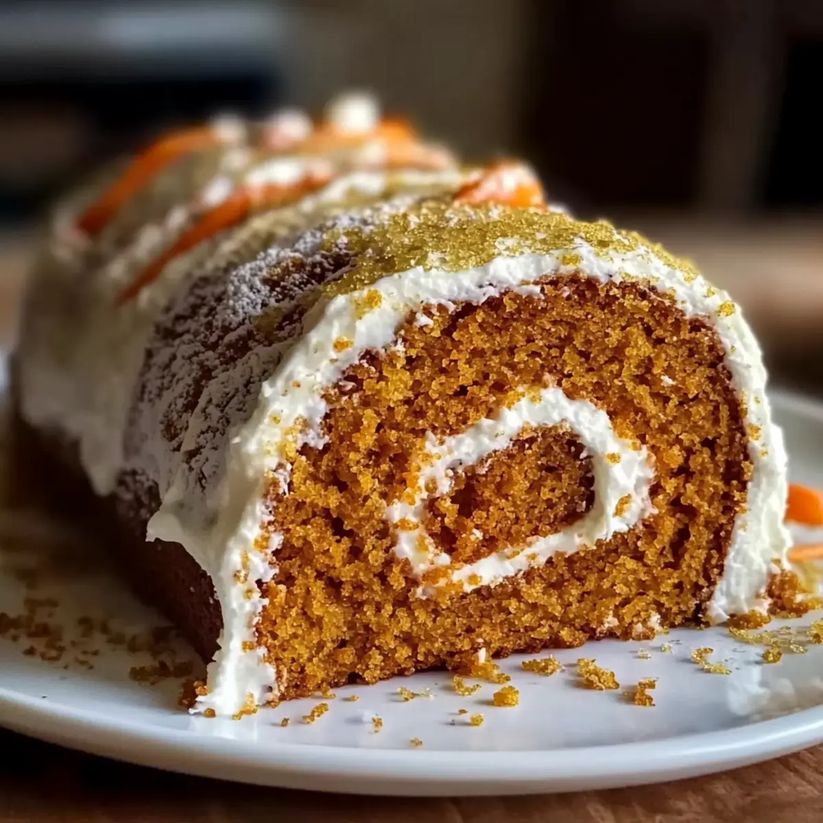 Carrot Cake Roll with Cream Cheese Frosting