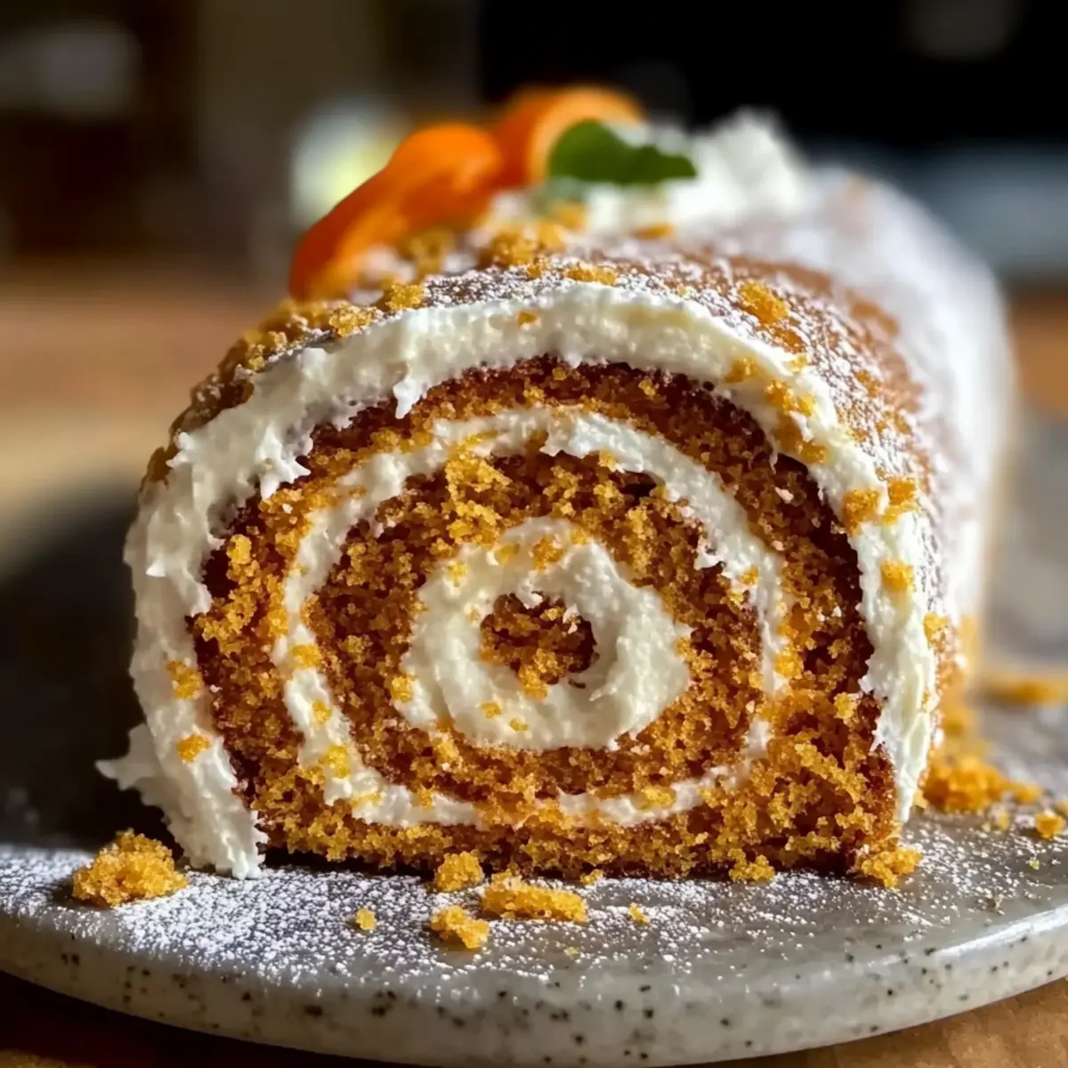 Carrot Cake Roll with Cream Cheese Frosting