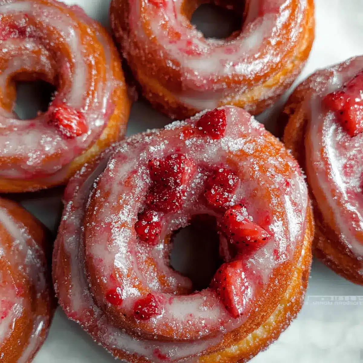 Strawberry Glazed French Crullers