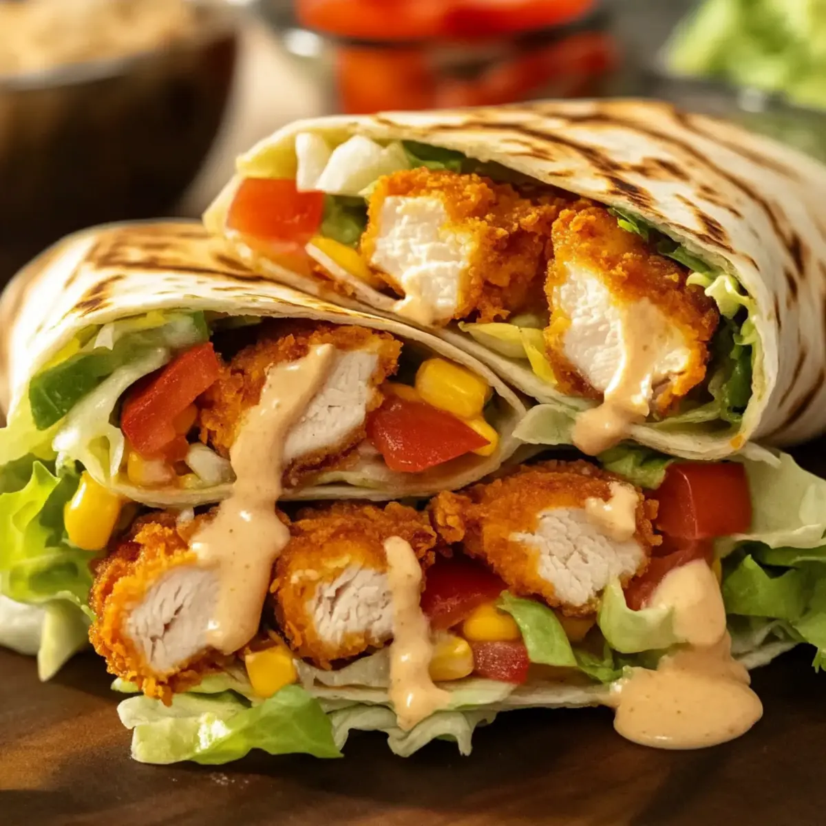 Sweet Chili Crispy Chicken Wraps