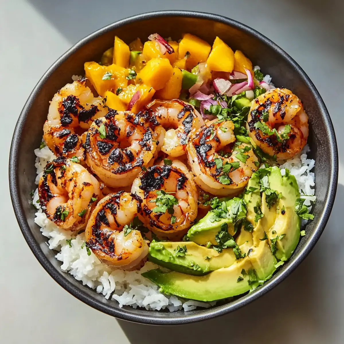 Charred Shrimp and Avocado Bowl: A Taste of Tropical Bliss
