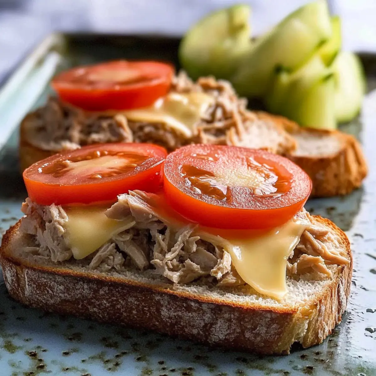 Open Face Tuna Melt Sandwich