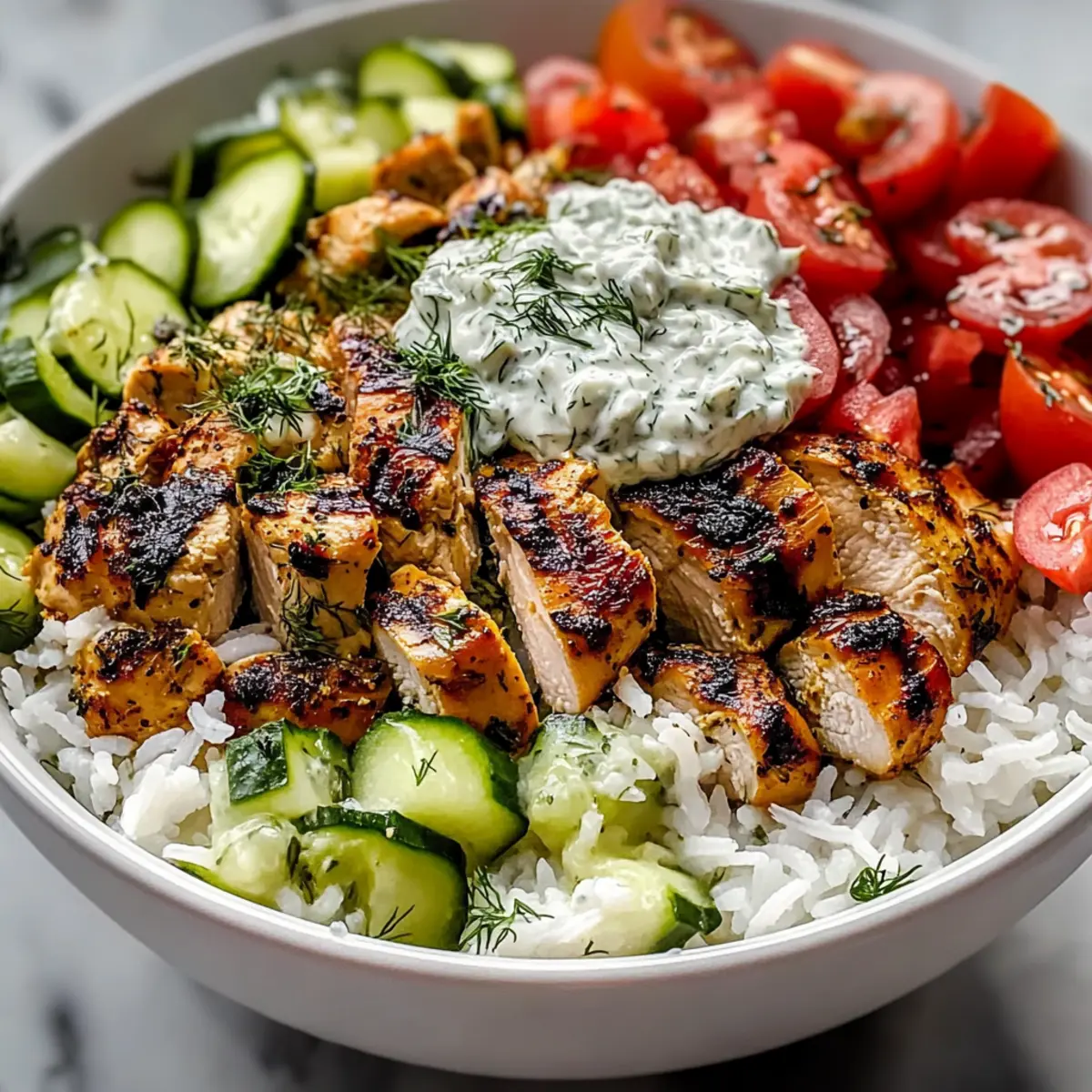 Mediterranean Lemon-Dill Chicken Bowls