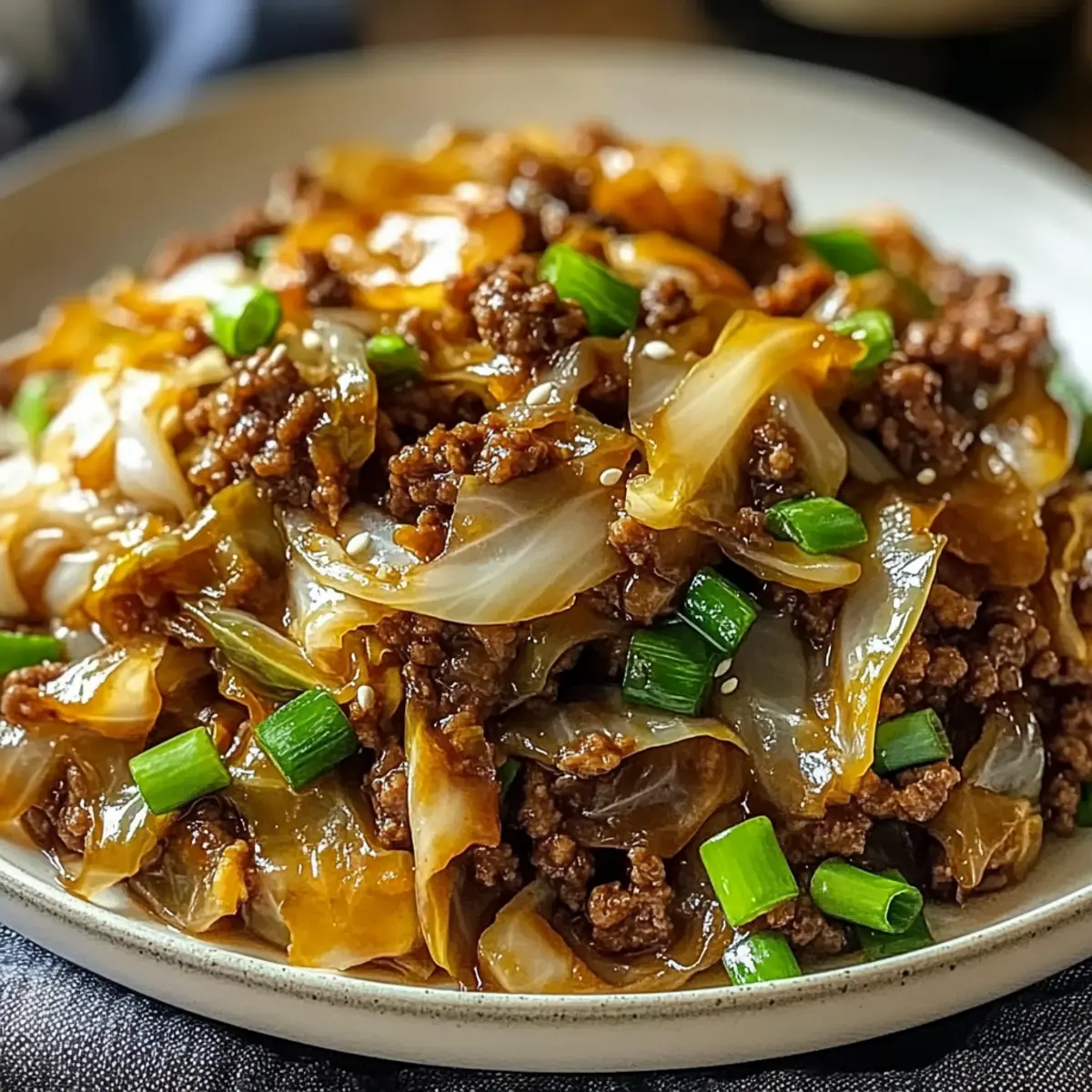 Mongolian Cabbage with Ground Beef