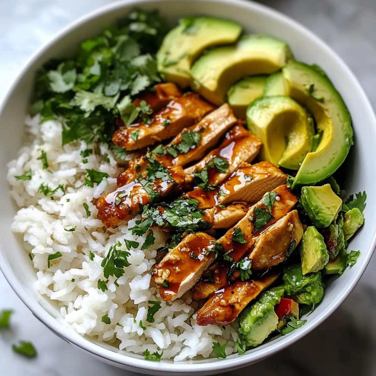 Honey Lime Chicken & Avocado Rice Bowl