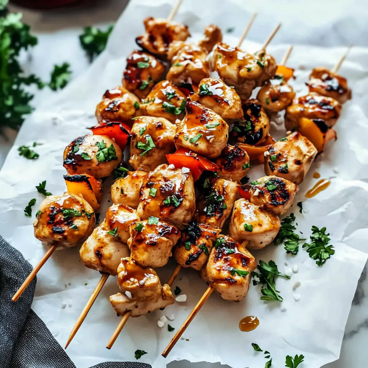 Grilled Asian Chicken Skewers with Honey Garlic Sauce