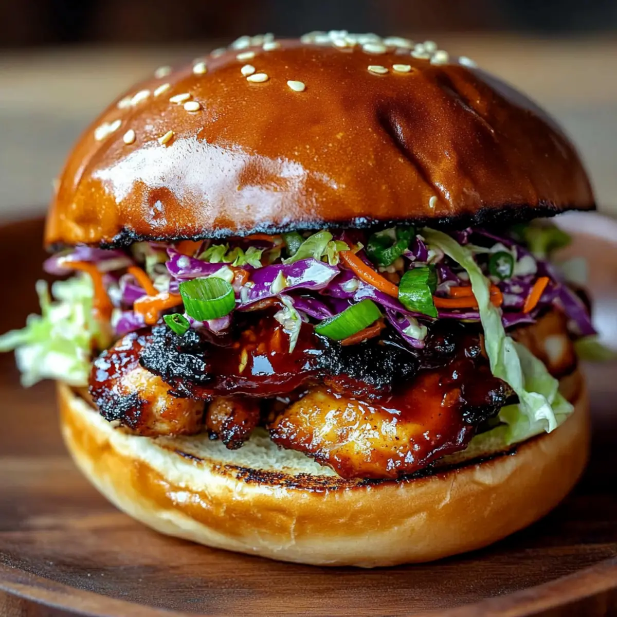 Korean BBQ Chicken Sandwich with Cabbage Slaw