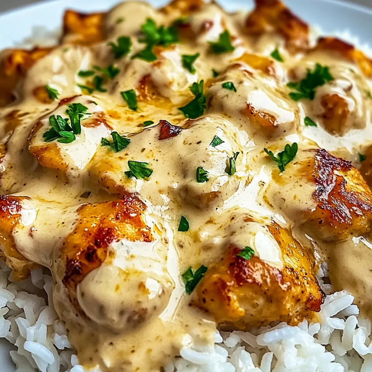 Creamy Smothered Chicken and Rice