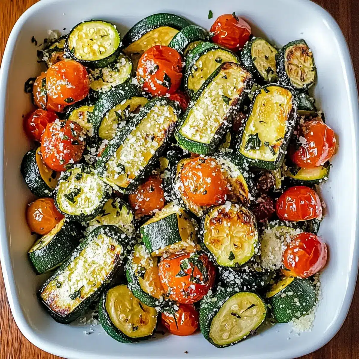 Roasted Parmesan Zucchini And Tomatoes