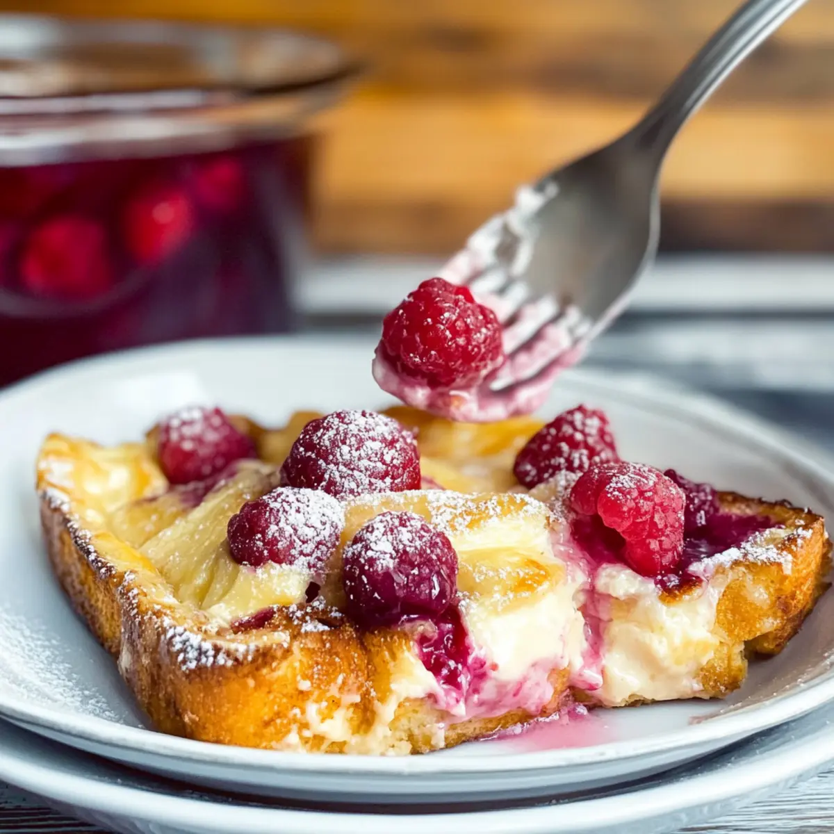 Raspberry Cheesecake French Toast Casserole