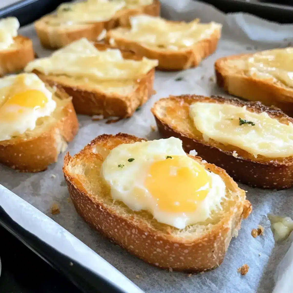 Warm Egg and Cheese Crostini